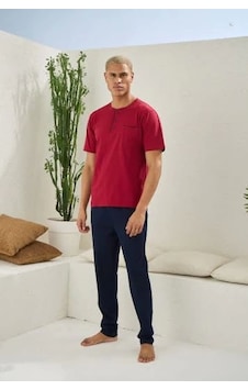 Moon Wear Erkek 2207 Erkek Battal Midi Yaka Pijama Takım Bordo Moon Wear Erkek 2207 Erkek Battal Midi Yaka Pijama Takım Bordo