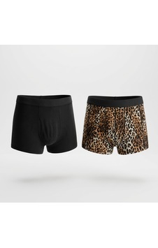 Bonbon Erkek 2'li Paket Pamuklu Leopar Ve Siyah Renk Boxer Bb2823 Çok Renkli Bonbon Erkek 2'li Paket Pamuklu Leopar Ve Siyah Renk Boxer Bb2823 Çok Renkli