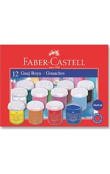 Faber Castell Guaj Boya 12 Renk 15 ML Şişe Çok Renkli Faber Castell Guaj Boya 12 Renk 15 ML Şişe Çok Renkli