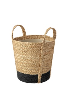 Rattan Saksı, Bej-siyah, 24 Cm, İç Mekan Rattan Saksı, Bej-siyah, 24 Cm, İç Mekan