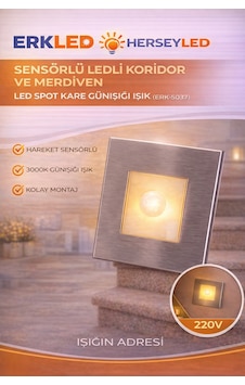 Sensörlü Ledli Koridor Ve Merdiven Led Spot Kare Günışığı Gün Işığı Sensörlü Ledli Koridor Ve Merdiven Led Spot Kare Günışığı Gün Işığı