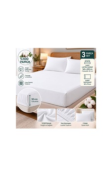 Slc Home %100 Pamuk Kumaş 160 X 200 Cm Lastikli Çarşaf 2li Yastık Kılıflı Dahil Çift Kişilik 3lü Set Beyaz - 939639330 Beyaz Slc Home %100 Pamuk Kumaş 160 X 200 Cm Lastikli Çarşaf 2li Yastık Kılıflı Dahil Çift Kişilik 3lü Set Beyaz - 939639330 Beyaz