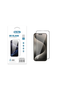 Apple iPhone 15 Pro Uyumlu Go Des Og Glass Antistatik Temperli Cam Ekran Koruyucu Şeffaf