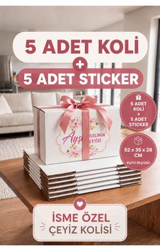 Kişiye Özel Çeyiz Kolisi Seti 52x35x28 Cm 5 Adet Beyaz Bc Dalga Koli + 5 Adet İsimli Çeyiz Stickerı Dayanıklı Taşıma Kolisi Diğer Kişiye Özel Çeyiz Kolisi Seti 52x35x28 Cm 5 Adet Beyaz Bc Dalga Koli + 5 Adet İsimli Çeyiz Stickerı Dayanıklı Taşıma Kolisi Diğer