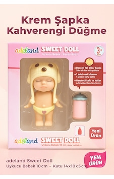 Adeland Sweet Doll Uykucu Bebek 10 Cm Kutu 14 10 5 Cm Krem Şapka - Kahverengi Düğme Adeland Sweet Doll Uykucu Bebek 10 Cm Kutu 14 10 5 Cm Krem Şapka - Kahverengi Düğme