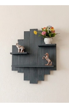 Dekoratif Ahşap Duvar Rafı Modern Antrasit Siyah Tasarım Kitaplık & Çiçeklik - 10 Cm Raf Derinliği Siyah Dekoratif Ahşap Duvar Rafı Modern Antrasit Siyah Tasarım Kitaplık & Çiçeklik - 10 Cm Raf Derinliği Siyah