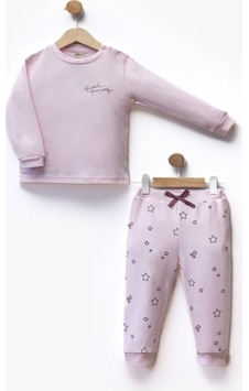 Flexi 2'li Unisex Bebek Çocuk Pijama Takım-522 Pembe Flexi 2'li Unisex Bebek Çocuk Pijama Takım-522 Pembe