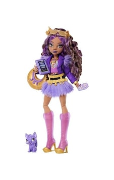 Mor Motosiklet Ceketi Ve Tüylü Etek Giyen Clawdeen Wolf Bebek, Kurt Crescent Ve Kitap, Kruvasan Ve Çanta Gibi 7 Aksesuar, Jhk30 Mor Motosiklet Ceketi Ve Tüylü Etek Giyen Clawdeen Wolf Bebek, Kurt Crescent Ve Kitap, Kruvasan Ve Çanta Gibi 7 Aksesuar, Jhk30