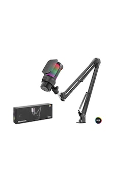 Rgb Mikrofon Seti Boom Mikrofon Kolu, Type-c 192khz 24bit, Siyah - M835b Rgb Mikrofon Seti Boom Mikrofon Kolu, Type-c 192khz 24bit, Siyah - M835b