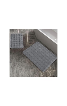 Home Pia 2 Li Peluş Banyo Paspası-gri Gri,
