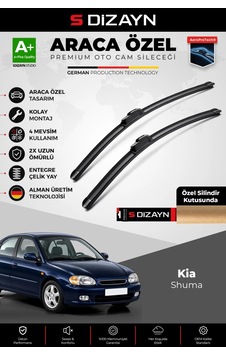S-dizayn Kia Shuma Ön Cam Silecek Seti 1998-2004 Premium Araca Özel 53-48 Cm A+ Kalite Aocs-1862
