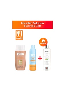 Isdin Fusion Water Magic Color Medium Spf50 + Wet Skin Transparent Spray - Micellar Solution Hediye Isdin Fusion Water Magic Color Medium Spf50 + Wet Skin Transparent Spray - Micellar Solution Hediye