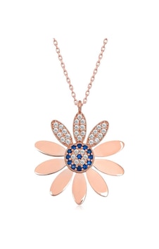 925 Ayar Gümüş Rose Nazarlı Papatya Kadın Gümüş Kolye Rose Gold 925 Ayar Gümüş Rose Nazarlı Papatya Kadın Gümüş Kolye Rose Gold