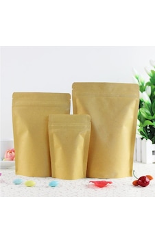 Doypack Kilitli Poşet Dışı Kraft İçi Alüminyum 8.5 CM X 14.5 CM