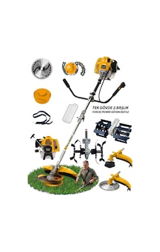 Pro Müller Yan Tipi Benzinli Turbo Motor Ot Çalı Çim Biçme Makinesi Canavar Baslik Toprak Eşeleme Set