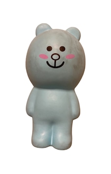 Avega Sevimli Hayvanlar Mavi Ayıcık Figürlü Kalem Kutusu - Squishy Oyuncak Kalemlik Vg-007 Açık Gri