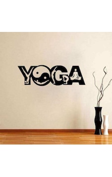 Meditasyon Yin Yang Yoga Silüeti Duvar Sticker, Çıkartma
