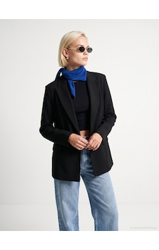 Dilvin 60837 Kruvaze Blazer Ceket Siyah Dilvin 60837 Kruvaze Blazer Ceket Siyah