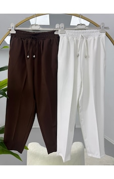 Lovie Moda Beli Lastikli Cep Detaylı İkili Pantolon Kahverengi Lovie Moda Beli Lastikli Cep Detaylı İkili Pantolon Kahverengi