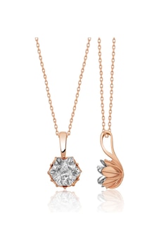 Rose Altın Kaplama Beyaz Zirkon Taşlı Lotus Çiçeği Kadın Kolye N11.35894 Pembe Rose Altın Kaplama Beyaz Zirkon Taşlı Lotus Çiçeği Kadın Kolye N11.35894 Pembe