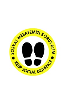 Sosyal Mesafe Etiketi / Türkçe - İngilizce Sticker 20x20 Diğer