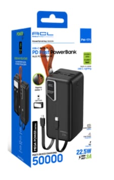 Acl Pw-171 50.000 Mah Led Aydınlatmalı Hızlı Şarj Powerbank Siyah Acl Pw-171 50.000 Mah Led Aydınlatmalı Hızlı Şarj Powerbank Siyah