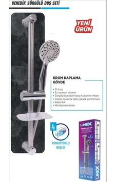 Linex Venedik Sürgülü Duş Seti Krom