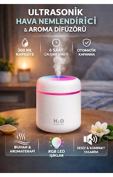 300 Ml Ultrasonik Led Işıklı Hava Nemlendirici Aroma Difüzörü Çiçeksi 300 Ml Ultrasonik Led Işıklı Hava Nemlendirici Aroma Difüzörü Çiçeksi