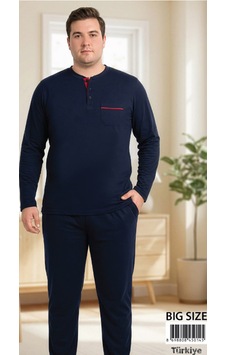 Melodi 45014 Uzun Kol %100 Pamuk Battal Büyük Beden Erkek Pijama Takımı Lacivert Melodi 45014 Uzun Kol %100 Pamuk Battal Büyük Beden Erkek Pijama Takımı Lacivert