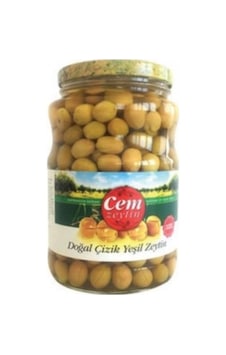 Cem Doğal Çizik Yeşil Zeytin Cam 1 KG