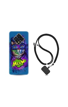 Infinix Zero 8 Kılıf Boyun Askılı Super Meow 1715 Siyah Infinix Zero 8 Kılıf Boyun Askılı Super Meow 1715 Siyah