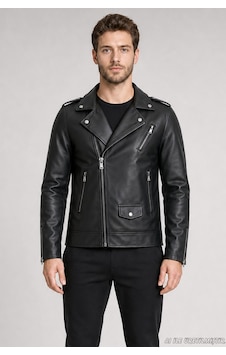 Freemen Erkek Fermuarlı Cep Detaylı Slim Fit Suni Deri Ceket-416 Siyah Freemen Erkek Fermuarlı Cep Detaylı Slim Fit Suni Deri Ceket-416 Siyah
