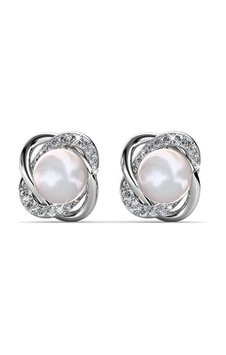 Monemel Kristal Taşlı İncili Küpe Altın Kaplama Gümüş - Rodyum Monemel Kristal Taşlı İncili Küpe Altın Kaplama Gümüş - Rodyum