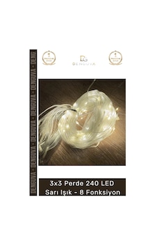 Led Dekoratif Sıcak Ambiyans Pencere Duvar Yılbaşı Süsleme 8 Fonksiyon 3x3 Perde 240 Led Sarı Işık Çok Renkli Led Dekoratif Sıcak Ambiyans Pencere Duvar Yılbaşı Süsleme 8 Fonksiyon 3x3 Perde 240 Led Sarı Işık Çok Renkli
