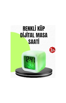 Mey İthalat Gece Lambası Fonksiyonlu Renk Değiştiren Led Küp Dijital Saat Renkli Mey İthalat Gece Lambası Fonksiyonlu Renk Değiştiren Led Küp Dijital Saat Renkli