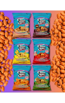 Çıtır Kaplamalı Soslu Yer Fıstığı Fırınlanmış Atıştırmalık Kuruyemiş 6 Adet 240 G