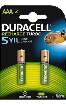 DURACELL ŞARJLI 900 MA AAA İNCE KALEM PİL 2Lİ PAKET DURACELL ŞARJLI 900 MA AAA İNCE KALEM PİL 2Lİ PAKET