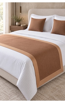 Varol 70x250 Yatak Şalı Runner Ve 2 Adet 45x45 Kırlent Seti Otel Konsept Lüx Dekoratif Set Kiremit Varol 70x250 Yatak Şalı Runner Ve 2 Adet 45x45 Kırlent Seti Otel Konsept Lüx Dekoratif Set Kiremit