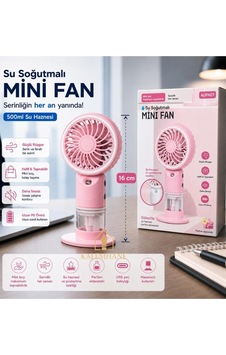 Kalemhane Su Hazneli 3 Kademeli El Fanı Pembe Kalemhane Su Hazneli 3 Kademeli El Fanı Pembe