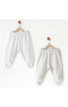 Andywawa 2'li Bebek Pantolonu Ac26585 Beyaz Andywawa 2'li Bebek Pantolonu Ac26585 Beyaz