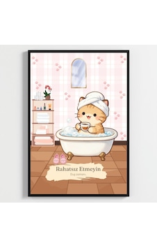 Besay Kahveli Kedi Sevimli Kedili Tuvalet Duvar Sanatı Havlulu Ve Kahveli Komik Hayvan Poster Tablo A3 Tekli Çerçevesiz Besay Kahveli Kedi Sevimli Kedili Tuvalet Duvar Sanatı Havlulu Ve Kahveli Komik Hayvan Poster Tablo A3 Tekli Çerçevesiz