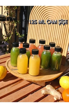 10 Adet Cam Şişe 125 Ml Detoks Gınger Shot Şişesi Detox Meyvesuyu Siyah 10 Adet Cam Şişe 125 Ml Detoks Gınger Shot Şişesi Detox Meyvesuyu Siyah