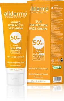 Alldermo Güneş Koruyucu Yüz Kremi Spf 50+ 75 ML Alldermo Güneş Koruyucu Yüz Kremi Spf 50+ 75 ML