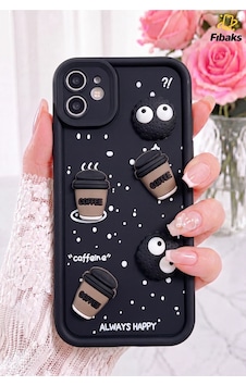 Fibaks iPhone 11 Uyumlu Kılıf Tasarımlı Desenli Kamera Korumalı Coffee Kurabiye Siyah Yumuşak Silikon Kapak Fibaks iPhone 11 Uyumlu Kılıf Tasarımlı Desenli Kamera Korumalı Coffee Kurabiye Siyah Yumuşak Silikon Kapak