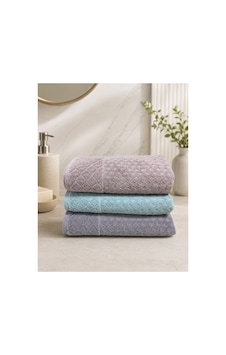 Gonca Kristal Desenli Renkli Havlu 50x90 Cm 3'lü Set %100 Pamuk - Lilac Coast Çok Renkli Gonca Kristal Desenli Renkli Havlu 50x90 Cm 3'lü Set %100 Pamuk - Lilac Coast Çok Renkli