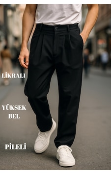 Cedy Denim Yüksek Kalite Erkek Yüksek Bel Pileli Baggy Chino Pantolon C358 Siyah Cedy Denim Yüksek Kalite Erkek Yüksek Bel Pileli Baggy Chino Pantolon C358 Siyah