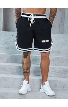 Altamira Erkek Siyah Miami Baskılı Oversize Şeritli Şort 001 Altamira Erkek Siyah Miami Baskılı Oversize Şeritli Şort 001