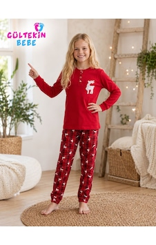 Tarık İnterlok Kumaş Geyik Nakışlı Kız Pijama Takımı 11-16 Yaş -ta6736470 - Kırmızı Tarık İnterlok Kumaş Geyik Nakışlı Kız Pijama Takımı 11-16 Yaş -ta6736470 - Kırmızı