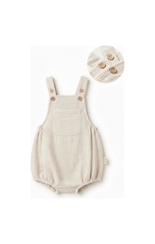 Tiffany Baby & Kids Tiffany Baby Bebek Lycra Theme Müslin Salopet Tulum Bej 26003