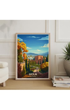 Ucla Seyahat Posteri: Vintage Tarzı Suluboya Sanat Baskısı